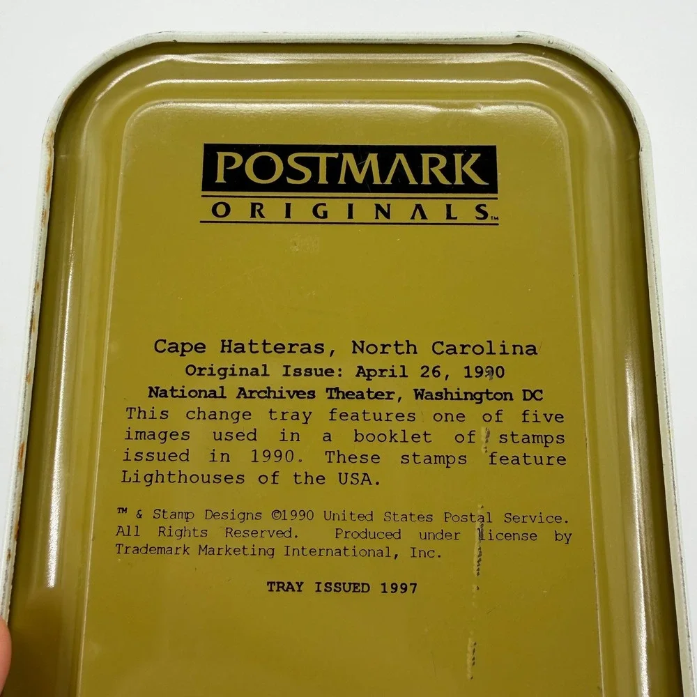 Vintage 1997 Postmark Originals Cape Hatteras Lighthouse Metal Change Tray 6.5